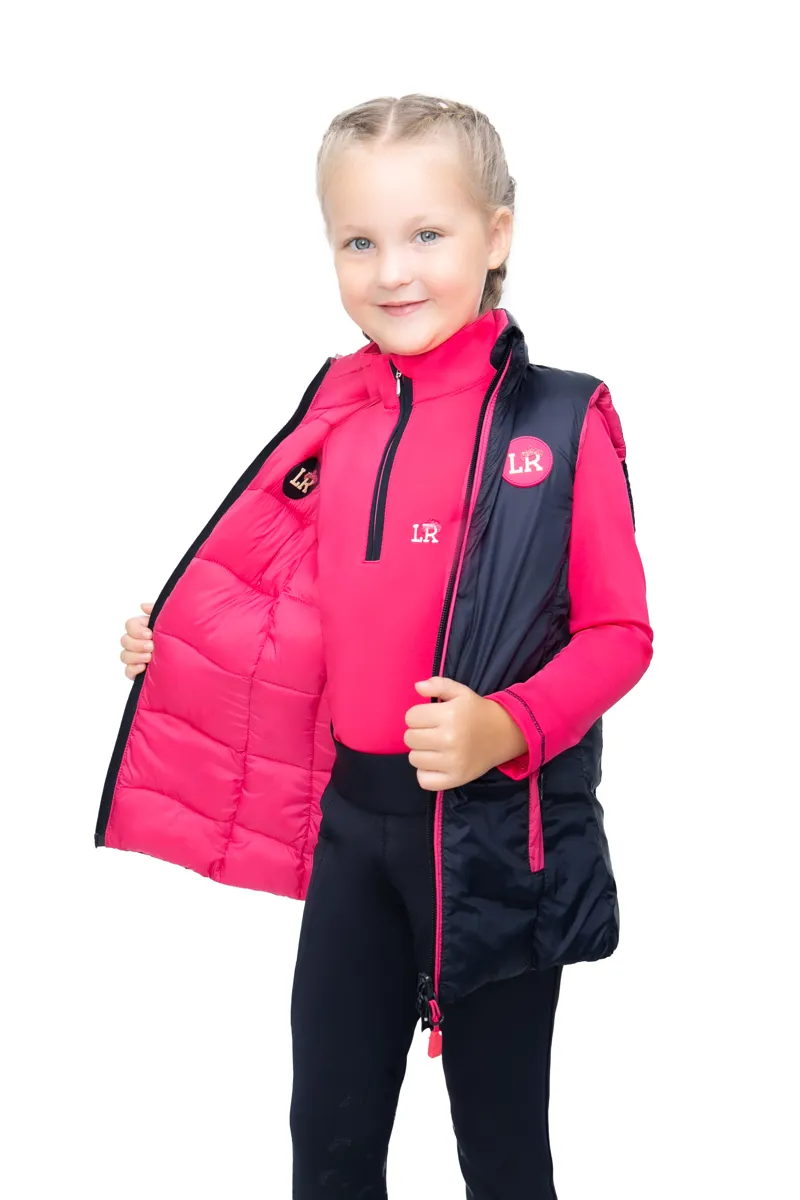 Analise Reversible Padded Gilet by Little Rider - Navy/Pink